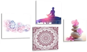 Set tablouri Feng Shui în design roz