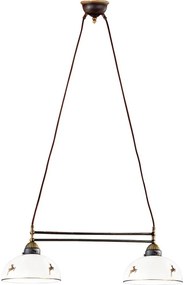 Kolarz 731.82.150 - Lustră suspendată pe cablu NONNA, 2xE27/75W/230V, ornament cerb, finisaj aur roz