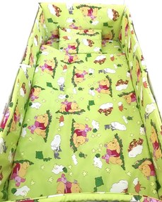 Lenjerie patut cu 5 piese Winnie The Pooh verde 120x60 cm