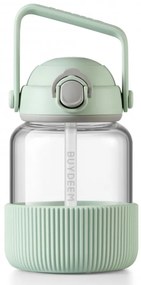 Sticla Buydeem DG78-CG, Pai pop-up, Maner, Sticla rezistenta la caldura pana la 150°C, Etansare tripla, Verde