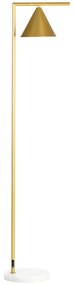 HOMCOM Lampadar pe picior de salon din oţel cu abajur conic orientabil bază marmură 40W 35 x 26 x 153 cm auriu | Aosom Romania