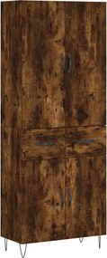 vidaXL Dulap înalt, stejar fumuriu, 69,5x34x180, lemn compozit