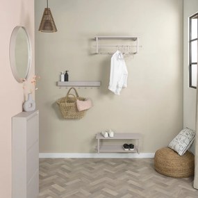 Cuier de perete taupe cu raft din metal 76 cm Marco – Spinder Design