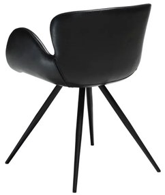 Scaun de sufragerie negru cu cotiere tapițat Gaia – DAN-FORM Denmark