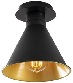 Plafonieră neagră/aurie cu abajur din metal ø 20 cm Berceste – Opviq lights