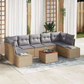 vidaXL Set de Canapele de Grădină 8 pcs Bej, gri deschis
