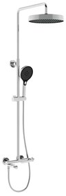 Coloana de dus cu baterie termostatata Rubineta Rainfall CosyThermo finisaj crom lucios