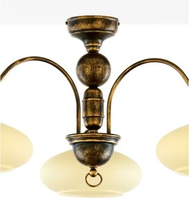 Brilagi - Lustră montată pe tavan MOLLERO 3xE27/15W/230V Ø 84 cm bronz/patină