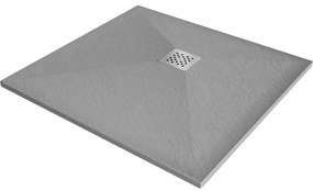 Mexen Stone+ Cădiță de duș compozit pătrată 90 x 90 cm, Gri-beton - 44619090