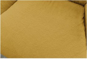 Fotoliu bean bag galben cu tapițerie din blană artificială Lilibet – Bobochic Paris