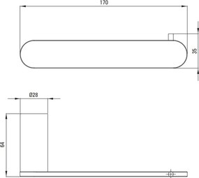 ROUND Suport pentru hartie igienica montat pe perete, finisaj negru ADR_N211