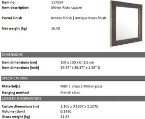 Oglinda decorativa design LUX Risto square 100x100cm