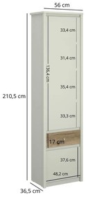 Dulap cu rafturi Kodro (cașmir + stejar evoke). 1116934
