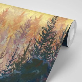 Tapet autoadeziv pictură artistică de pădure
