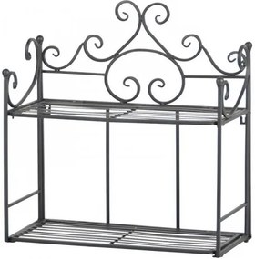 Etajera pliabila pentru ghivece gradina / terasa, din metal, Etager Wall Negru, L47,8xl21xH49,6 cm