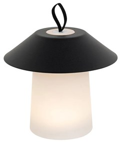 Lampă de masă neagră inclusiv LED cu dimmer în 3 trepte reîncărcabilă - Ivan