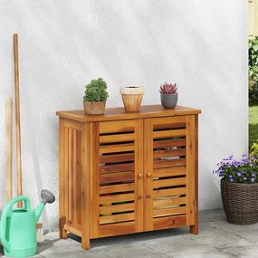 vidaXL Dulap de grădină cu depozitare cu ușă Maro 75 x 35 x 70cm