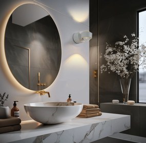 Lampă de perete de design albă, incl. LED IP44 - Lens