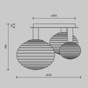 Plafoniera design modern decorativ Reels 3L auriu/alb
