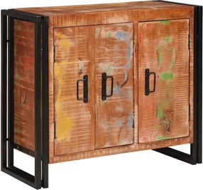 vidaXL Mese cu uși Maro 80 x 33 x 70 cm Lemn masiv recuperat și metal