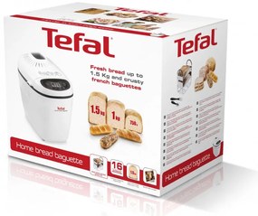 Home Bread Baguette Tefal PF610138, 1600 W, 750/1000/1500 g, 2 amestecătoare, 16 programe, alb