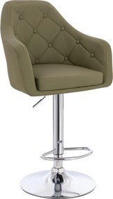 HR831W Scaun Khaki Piele Ecologica Premium Soft cu Bază Cromata