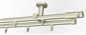 Galerie dubla PRINDERE TAVAN suport universal TEAVA PROFIL -XANTOS /19 -CROM MAT (Alege marime: 140 cm)