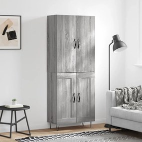 vidaXL Dulap înalt, gri sonoma, 69,5x34x180 cm, lemn compozit