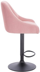 HR920W Scaun Roz Pudra din Catifea cu Bază Neagră