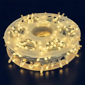 Instalatie de Craciun, rola bec V8, alb cald, 150 metri