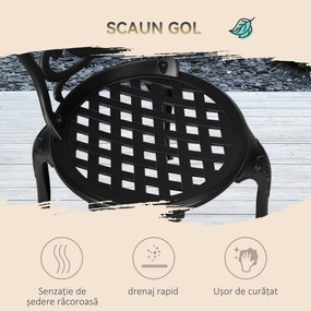 Outsunny Set de Grădină Exterior, Masă Rotundă și Scaune din Aluminiu, Masă de Bistrou cu Orificiu pentru Umbrelă, Mobilier pentru Terasă, Grădini, Verande, Balcoane, Lângă Piscină – Negru | Aosom Romania