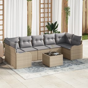 vidaXL Set de canapele pentru grădină 8 pcs Bej 55 x 55 x 37 cm