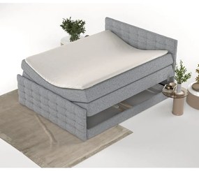 Pat boxspring gri cu spațiu de depozitare 200x200 cm Blend – Maison de Rêve