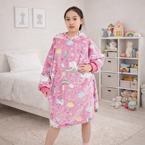 Zaparkorun Hanorac pentru copii care strălucește în întuneric - pink