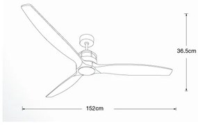 Ventilator de tavan Lucci air 210508 AIRFUSION AKMANI paulovnia/negru + telecomandă