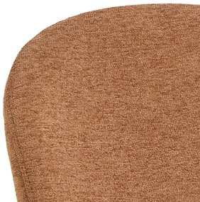 MAZZONI EXPORT FIORA Teracotă (material Apia 272)/cadru negru – SCAUN MODERN TAPITAT DIN CHENILLE PENTRU LIVING/BUCĂTĂRIE