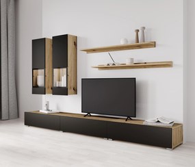 Mobilier camera de zi Barly BM10 (stejar artisan + negru mat). 1118124