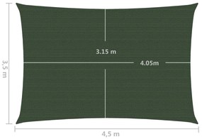 Panza parasolar, verde inchis, 3,5x4,5 m, HDPE, 160 g m   Morkegronn, 3.5 x 4.5 m