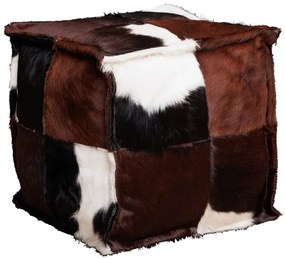 Puf maro, din piele naturala, Brown