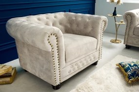 Fotoliu clasic stil englezesc Chesterfield, sampanie