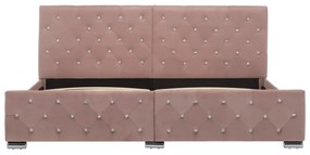 Cadru de pat, roz, 180 x 200 cm, material textil Roz, 180 x 200 cm