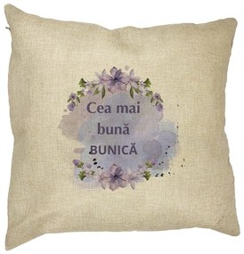 Perna Decorativa pentru Bunica 1, 40x40 cm, Husa Detasabila, Burduf