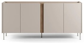 Comodă crem/în culoare naturală cu aspect de lemn de stejar 180x82x40 cm Lucile – Marckeric