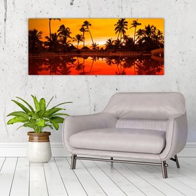 Tablou - Apus de soare deasupra rezortului (120x50 cm)