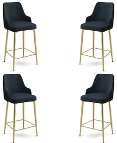 Set de scaune de bar Enox Anthracite and Gold, 4buc.