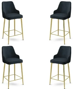 Set de scaune de bar Enox Anthracite and Gold, 4buc.