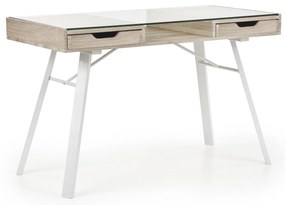Birou Habra, transparent / stejar sonoma