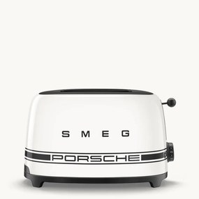 Prăjitor de pâine SMEG 50's Style Porsche TSF01PCWEU, 950 W, 2 felii, 6 niveluri, Tava pentru firimituri, Cablu integrat, Oțel inoxidabil, Alb