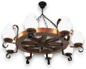 Lustră pe lanț Brilagi ROATA 8xE14/40W/230V fag/nuc