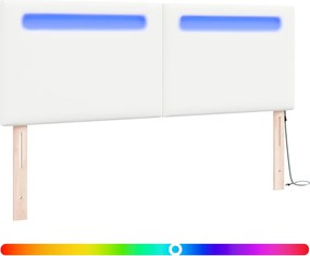 vidaXL Tăblie LED Alb 160 cm Piele artificială